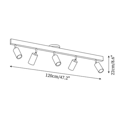 Orya - Houten Plafondlamp met Verstelbare Spots