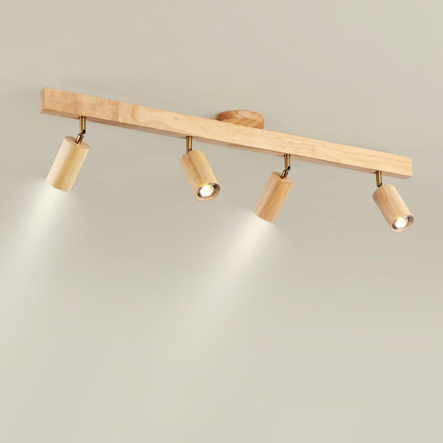 Orya - Houten Plafondlamp met Verstelbare Spots