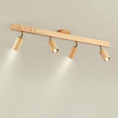 Orya - Houten Plafondlamp met Verstelbare Spots