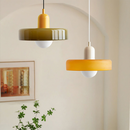 Selva - Bauhaus Retro Hanglamp Gekleurd Glas