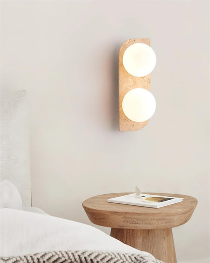 Ilyra - Travertin Wandlamp met Ronde Lichtpunten