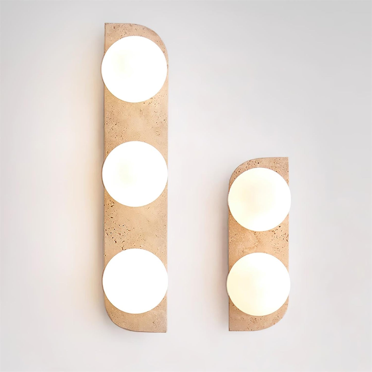 Ilyra - Travertin Wandlamp met Ronde Lichtpunten