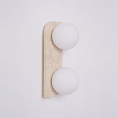 Ilyra - Travertin Wandlamp met Ronde Lichtpunten