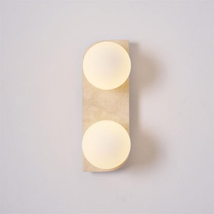 Ilyra - Travertin Wandlamp met Ronde Lichtpunten