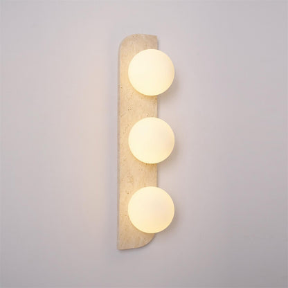Ilyra - Travertin Wandlamp met Ronde Lichtpunten