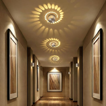 Nimbo - Kleine LED Wandlamp met Spiraal Lichteffect