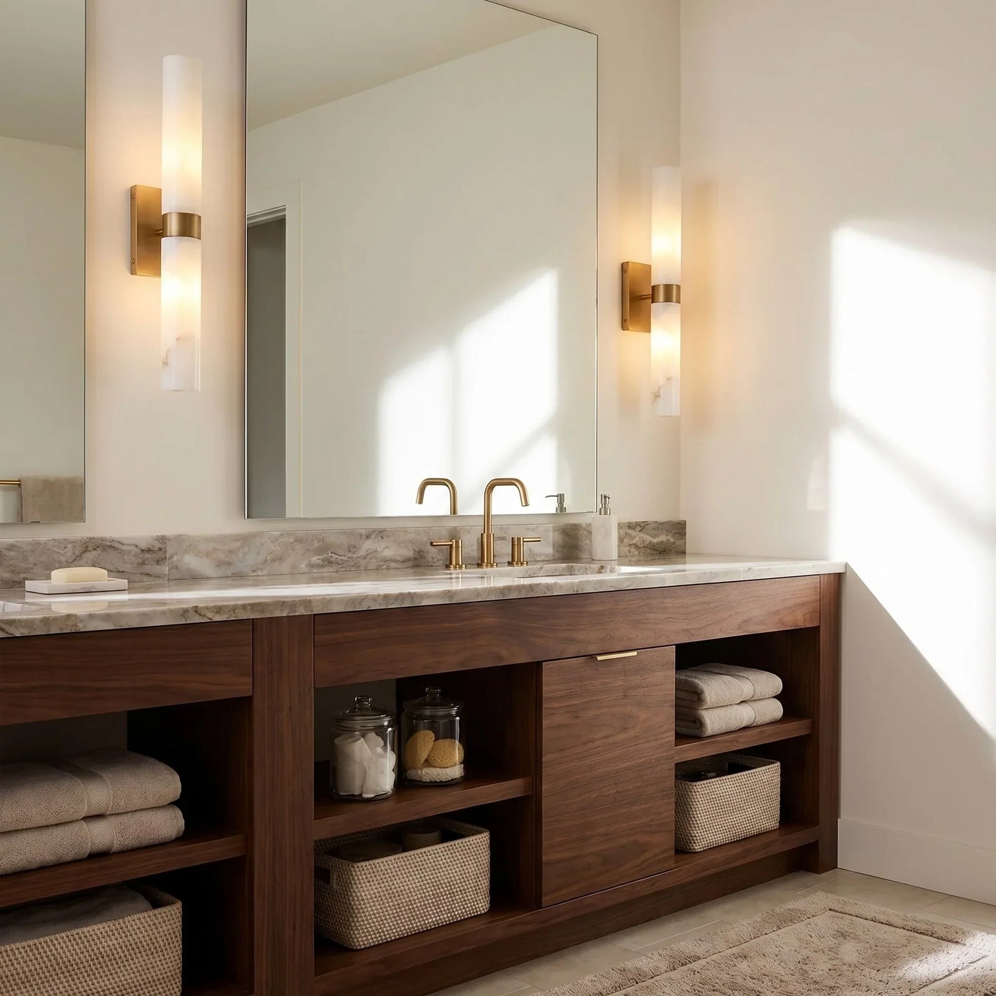 Nive - LED Wandlamp Albast Marmerlook