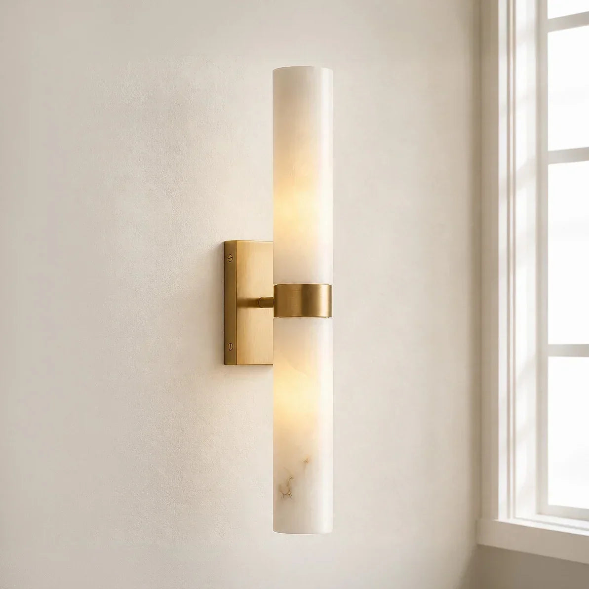 Nive - LED Wandlamp Albast Marmerlook