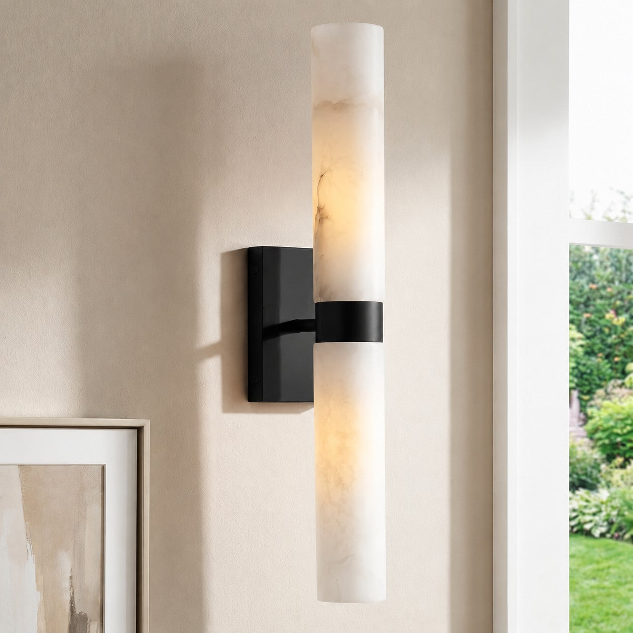 Nive - LED Wandlamp Albast Marmerlook
