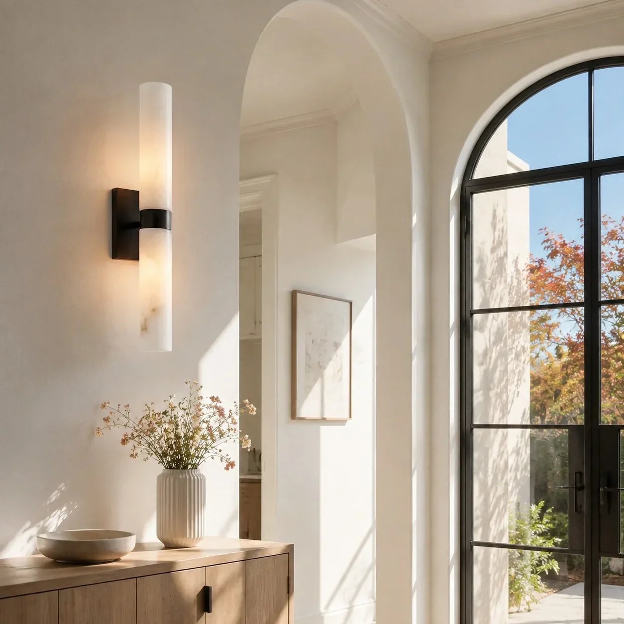 Nive - LED Wandlamp Albast Marmerlook