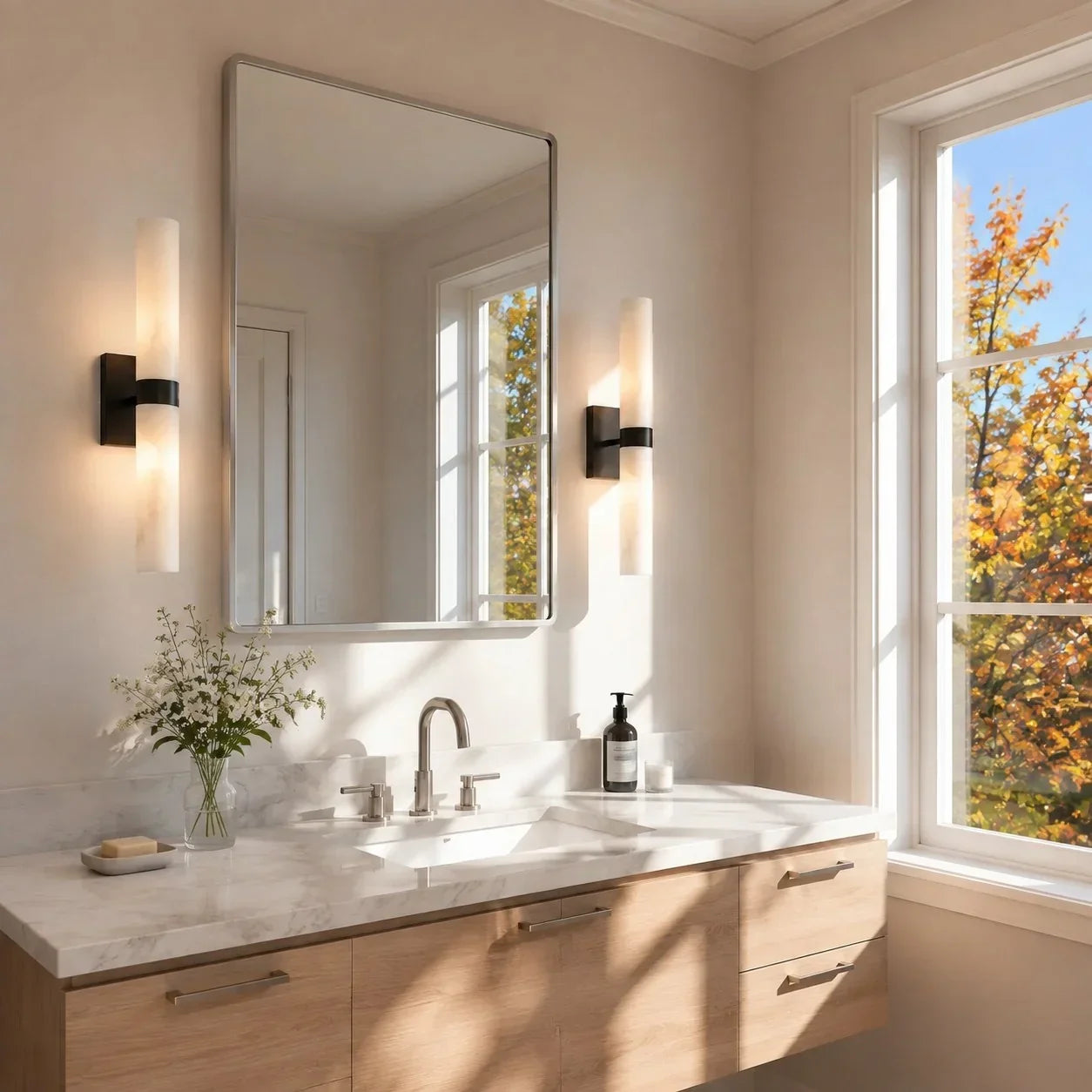 Nive - LED Wandlamp Albast Marmerlook