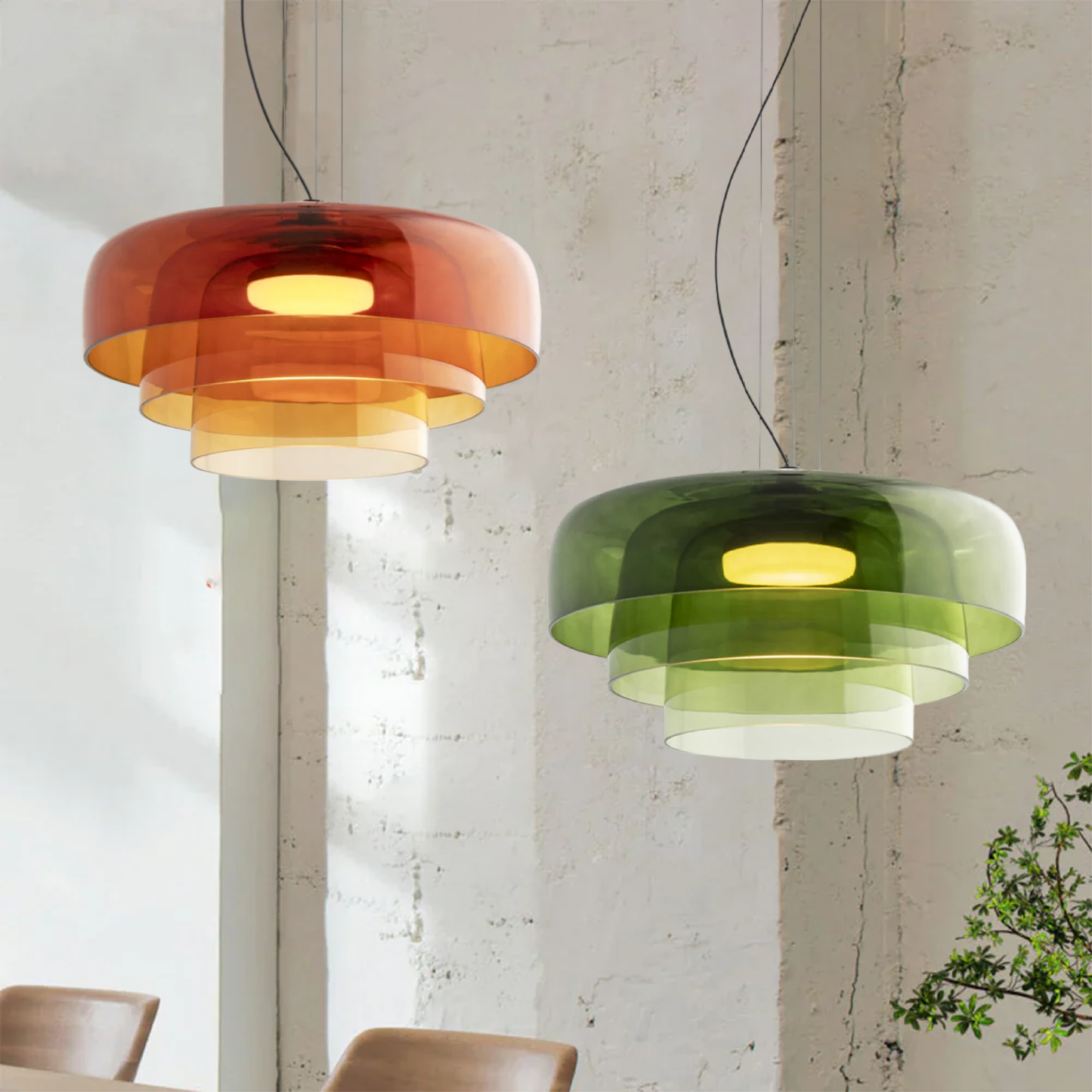 Olin - Gelaagde Glazen LED Hanglamp