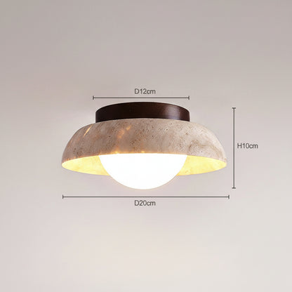 Sano - LED Plafondlamp Travertijn Wabi Sabi