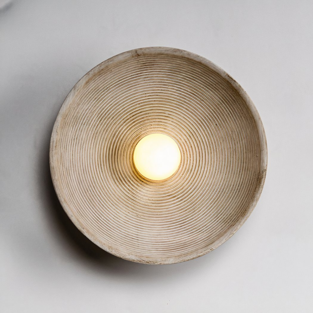 Ola - Ronde Wandlamp Wabi Sabi Stucwerk Look