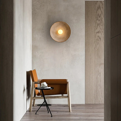 Ola - Ronde Wandlamp Wabi Sabi Stucwerk Look