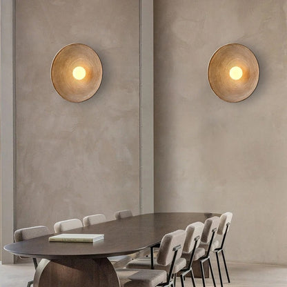 Ola - Ronde Wandlamp Wabi Sabi Stucwerk Look