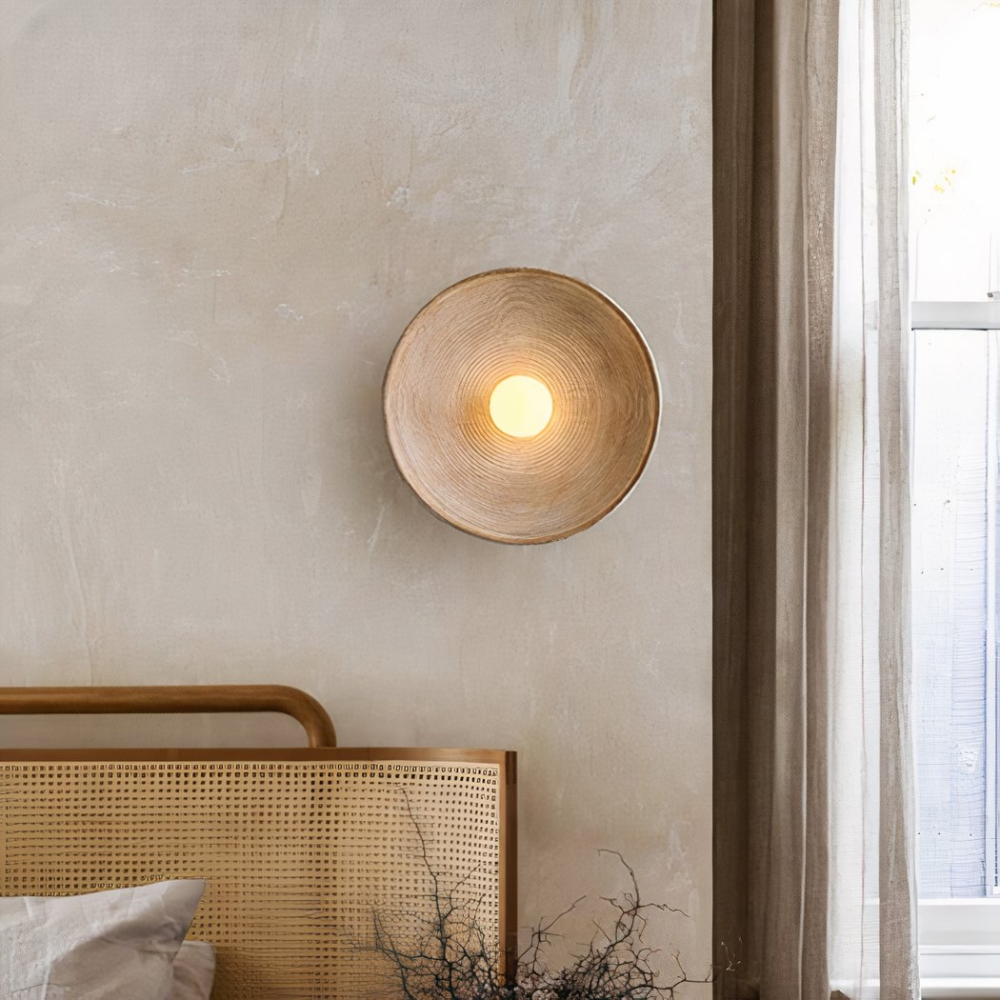 Ola - Ronde Wandlamp Wabi Sabi Stucwerk Look