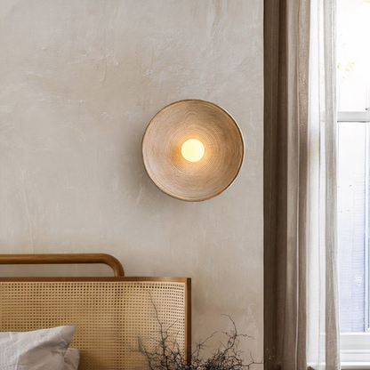 Ola - Ronde Wandlamp Wabi Sabi Stucwerk Look