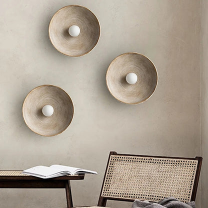 Ola - Ronde Wandlamp Wabi Sabi Stucwerk Look