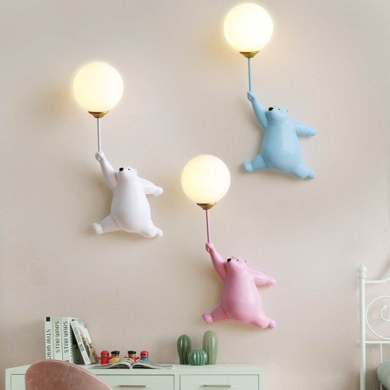 Ollie - Beer Wandlamp met Ballon voor Kinderkamer