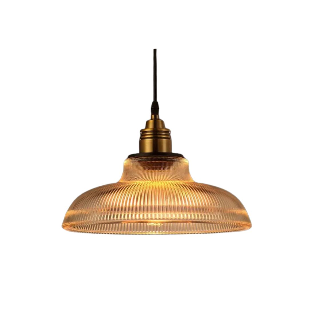 Aino - Vintage Geribbelde Glazen Hanglamp