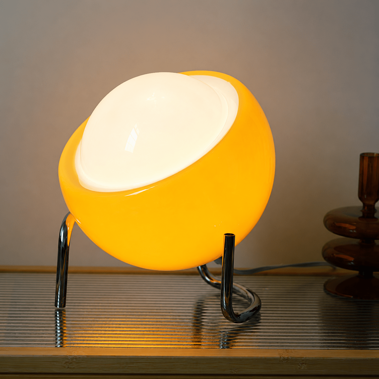 Ovena - Ronde Glazen Tafellamp Bauhaus