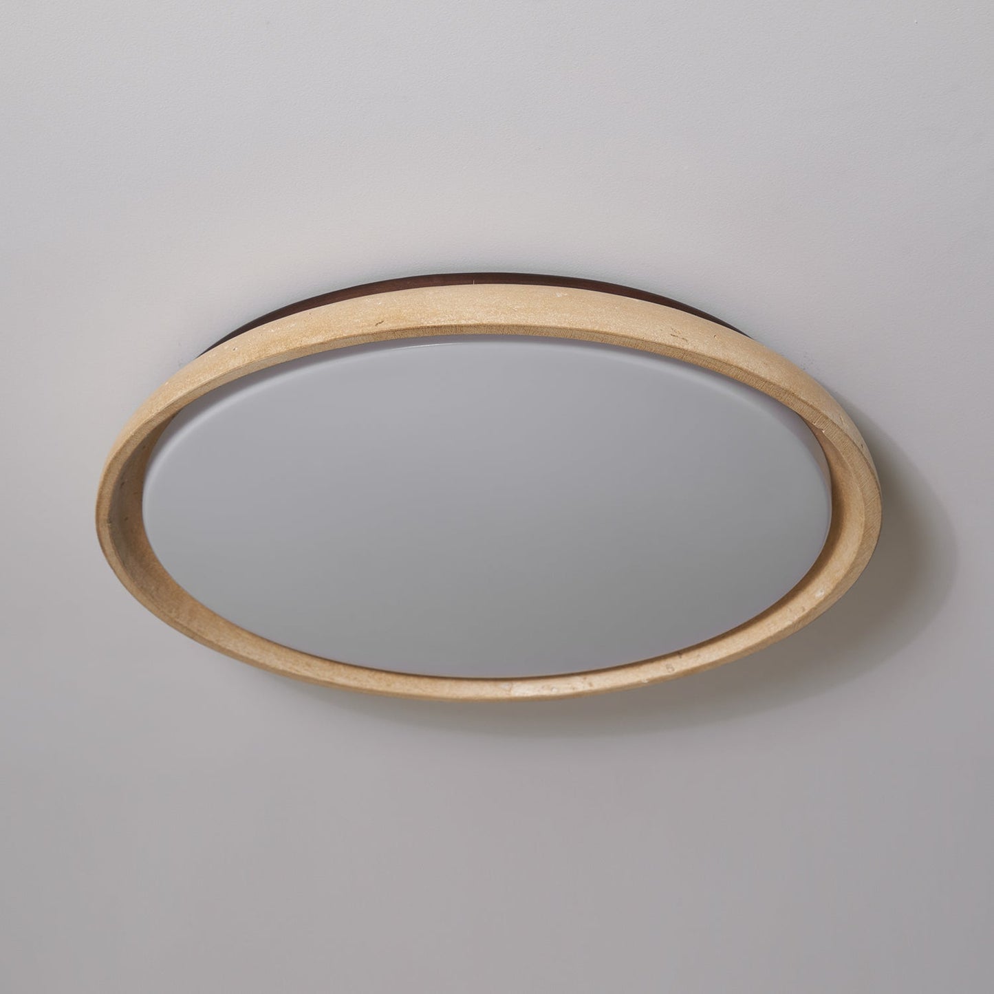 Enya - Travertin LED Plafondlamp met Hout