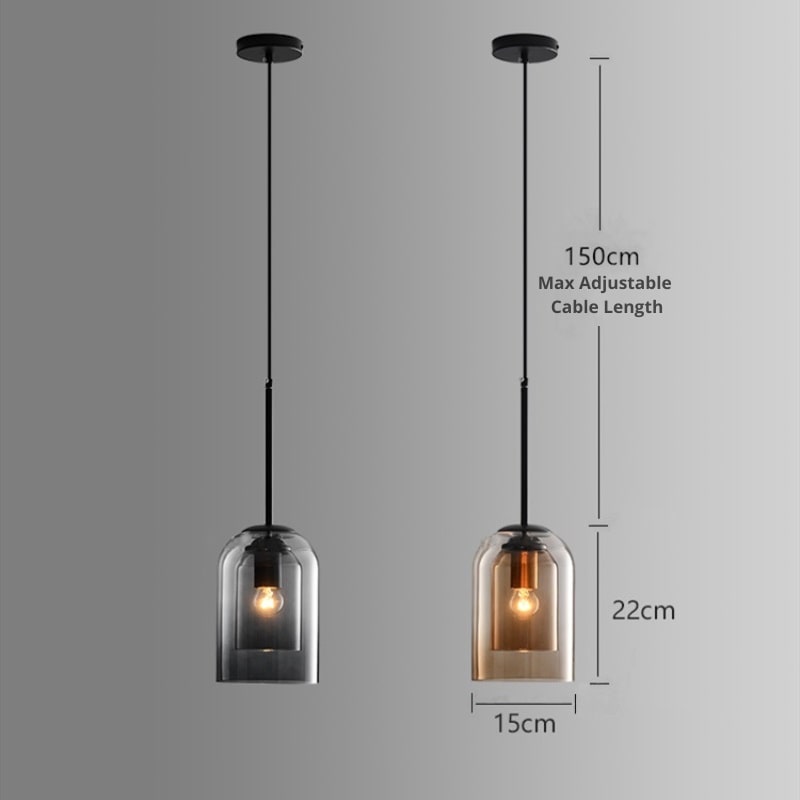 Aroa - Hanglamp met Dubbel Glas