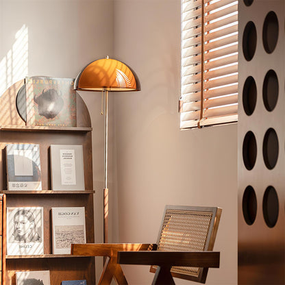 Selmi - Retro Vloerlamp Amber Glas