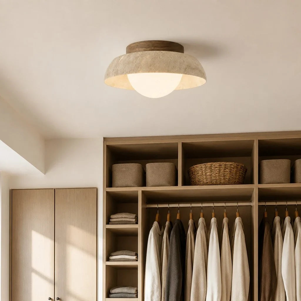 Sano - LED Plafondlamp Travertijn Wabi Sabi