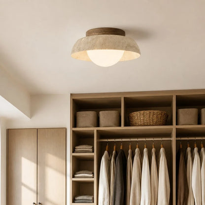 Sano - LED Plafondlamp Travertijn Wabi Sabi