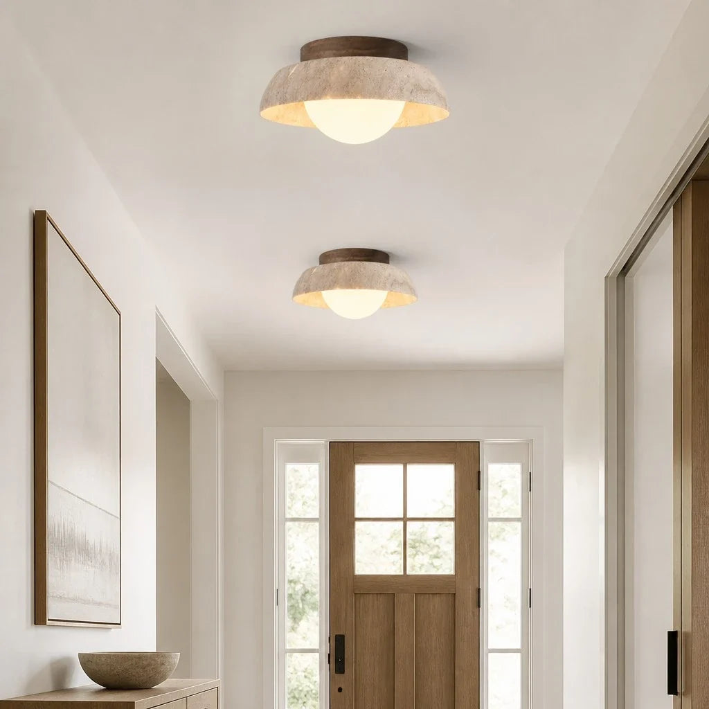 Sano - LED Plafondlamp Travertijn Wabi Sabi