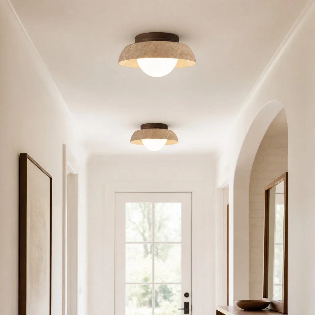 Sano - LED Plafondlamp Travertijn Wabi Sabi