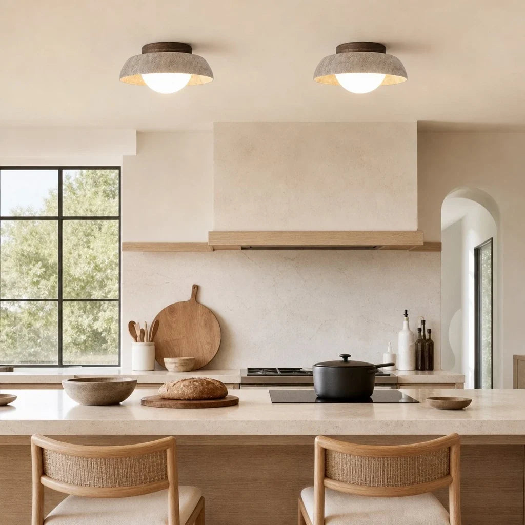 Sano - LED Plafondlamp Travertijn Wabi Sabi
