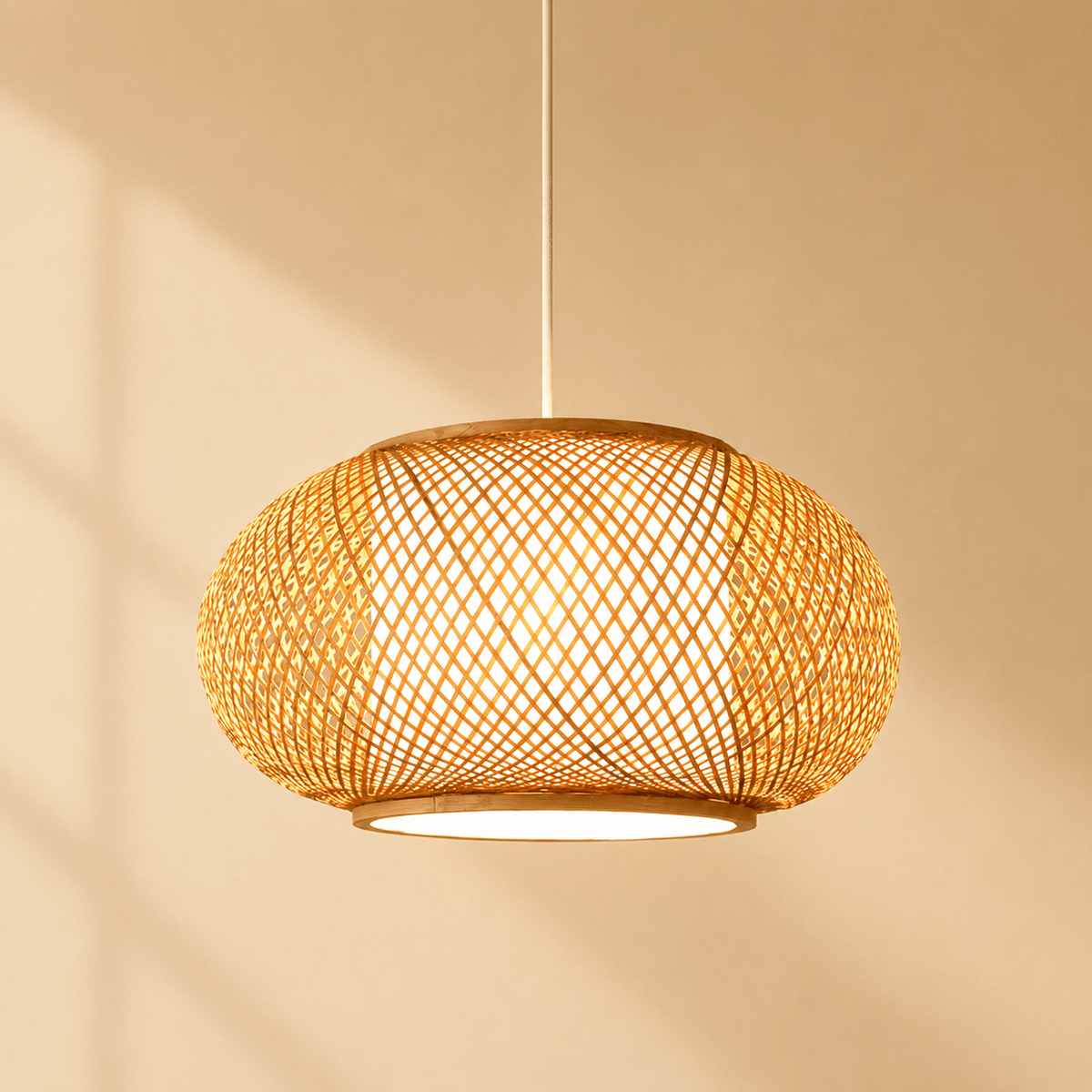 Solvi - Handgeweven Bamboe Hanglamp Japandi Stijl