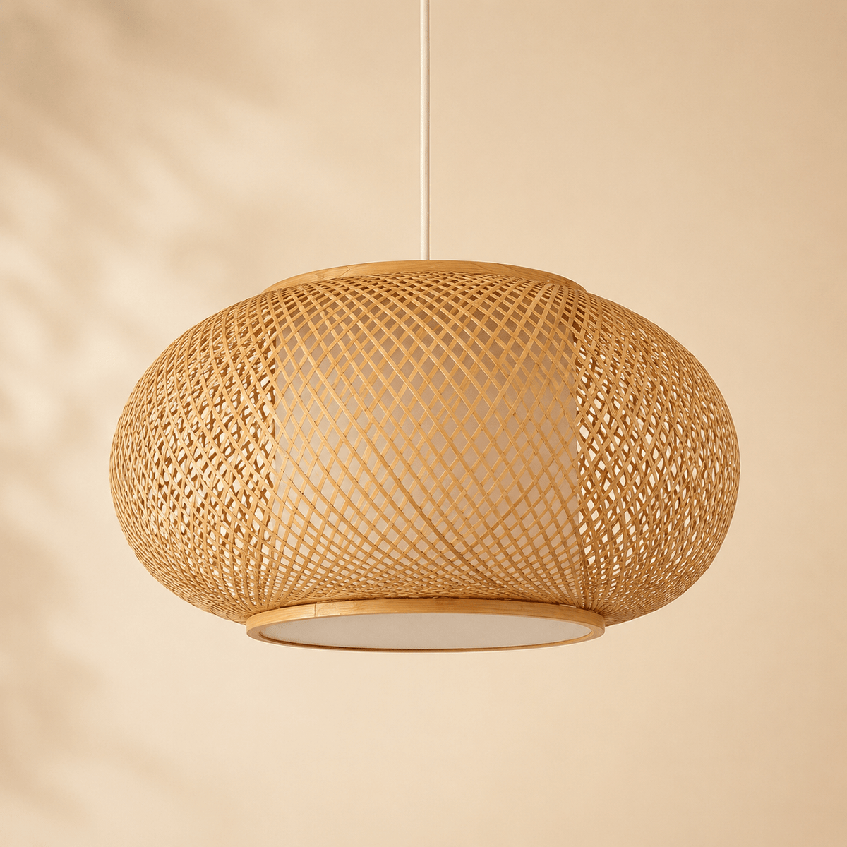 Solvi - Handgeweven Bamboe Hanglamp Japandi Stijl
