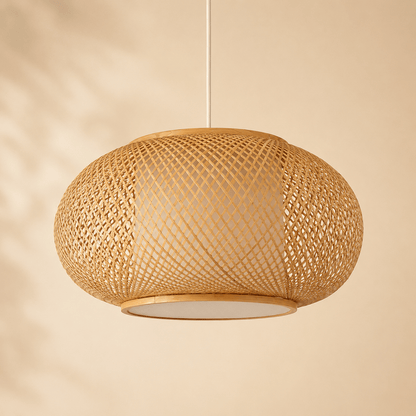 Solvi - Handgeweven Bamboe Hanglamp Japandi Stijl