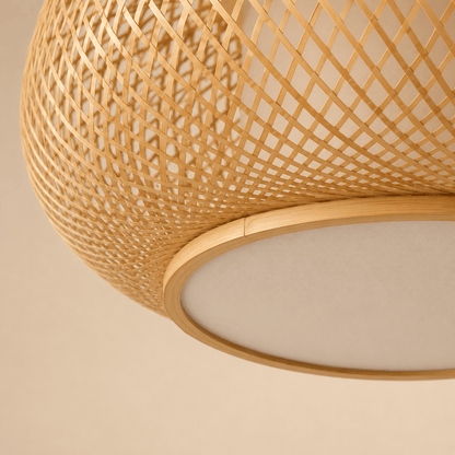 Solvi - Handgeweven Bamboe Hanglamp Japandi Stijl