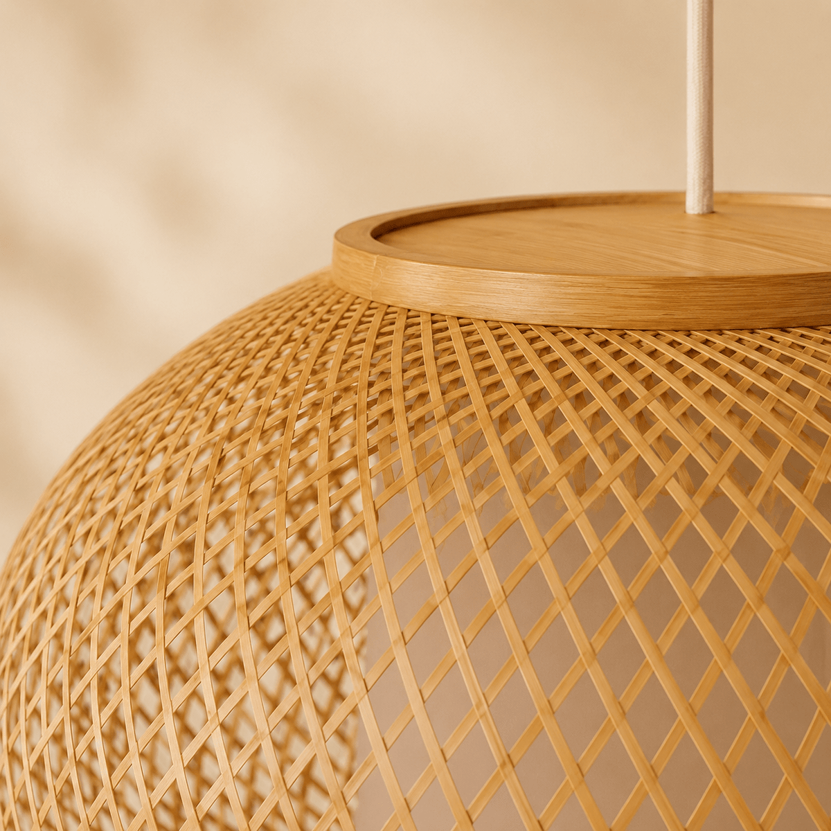Solvi - Handgeweven Bamboe Hanglamp Japandi Stijl