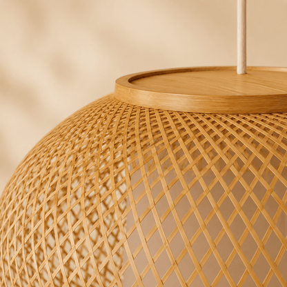 Solvi - Handgeweven Bamboe Hanglamp Japandi Stijl