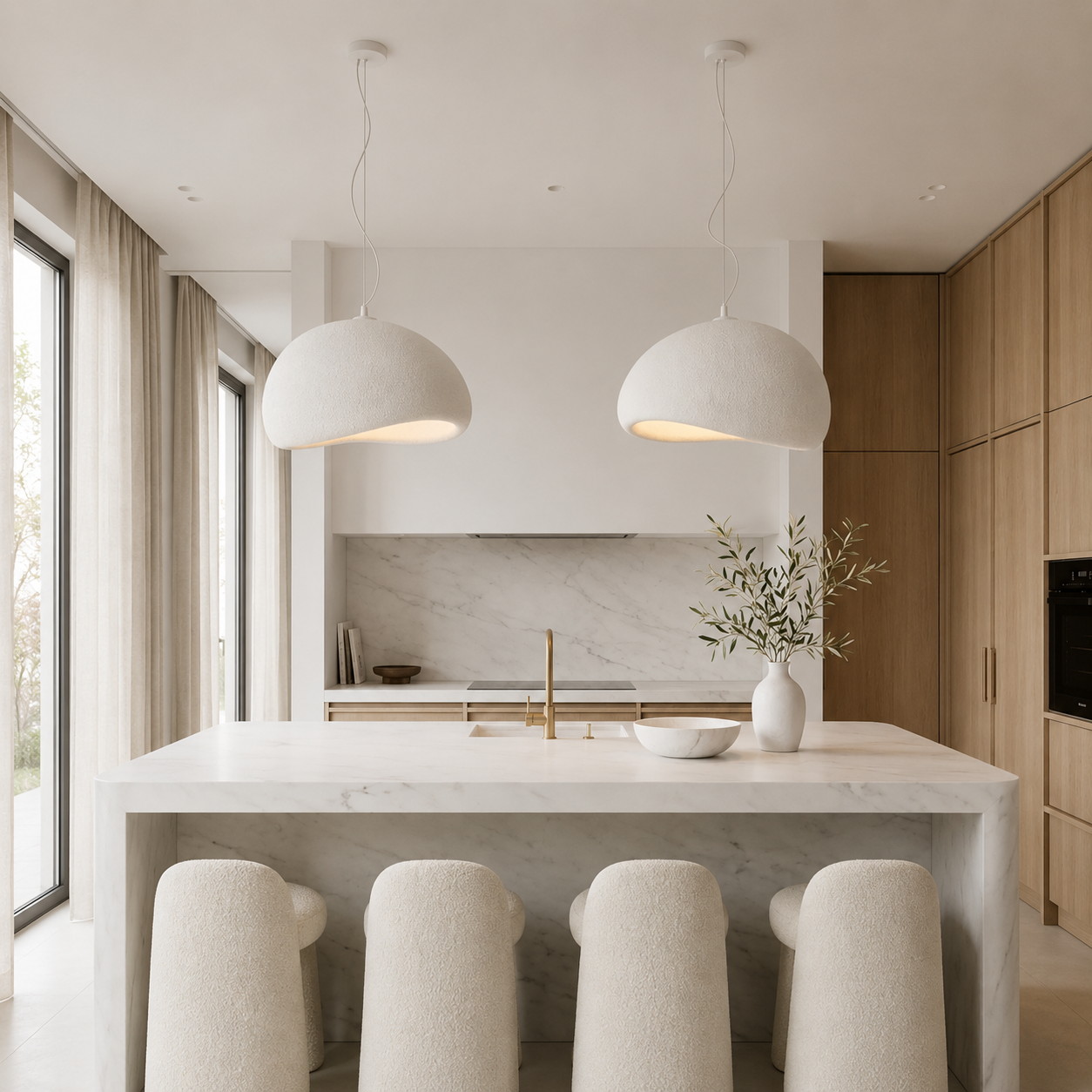 Suna - Ronde Hanglamp Japandi Wabi Sabi Stijl