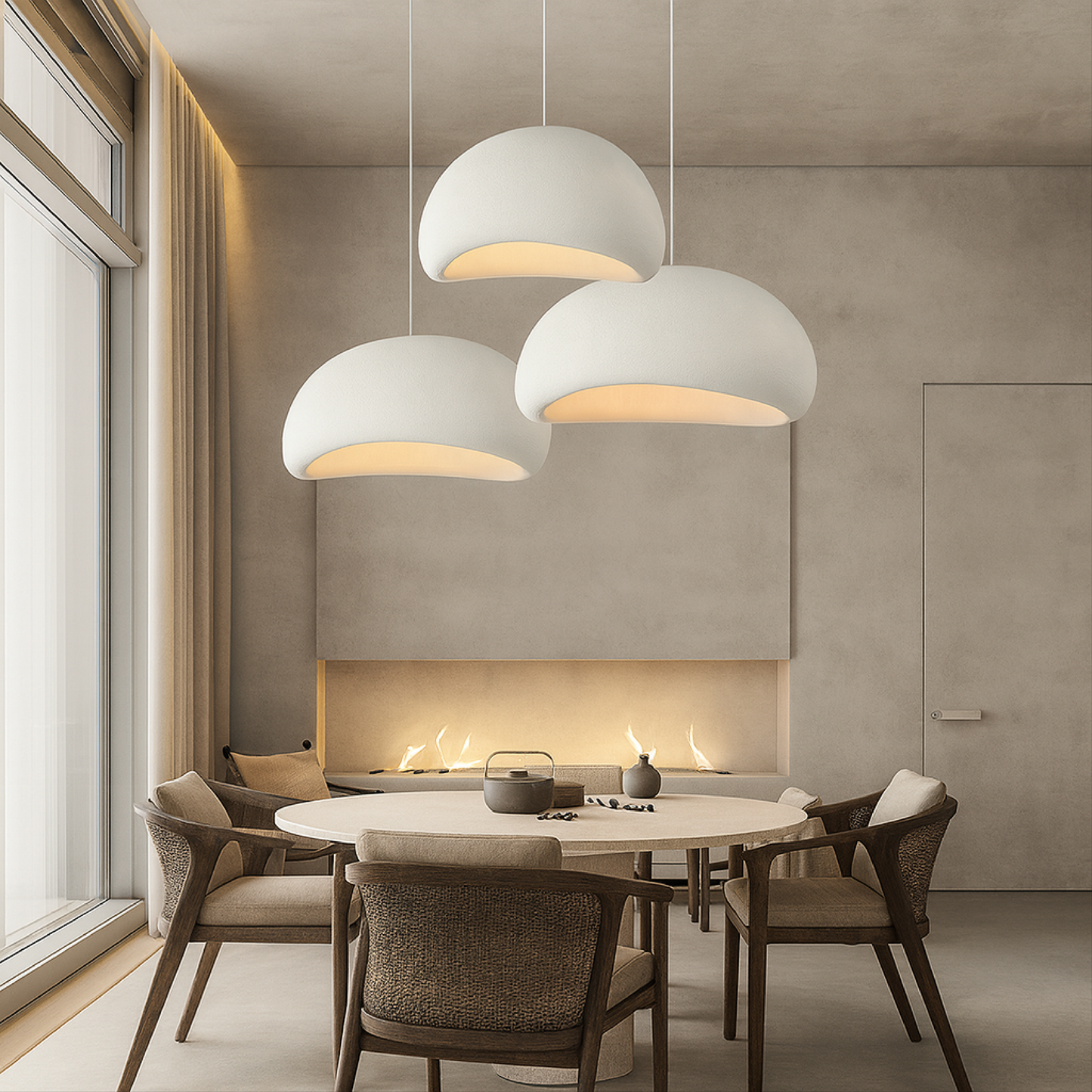 Suna - Ronde Hanglamp Japandi Wabi Sabi Stijl