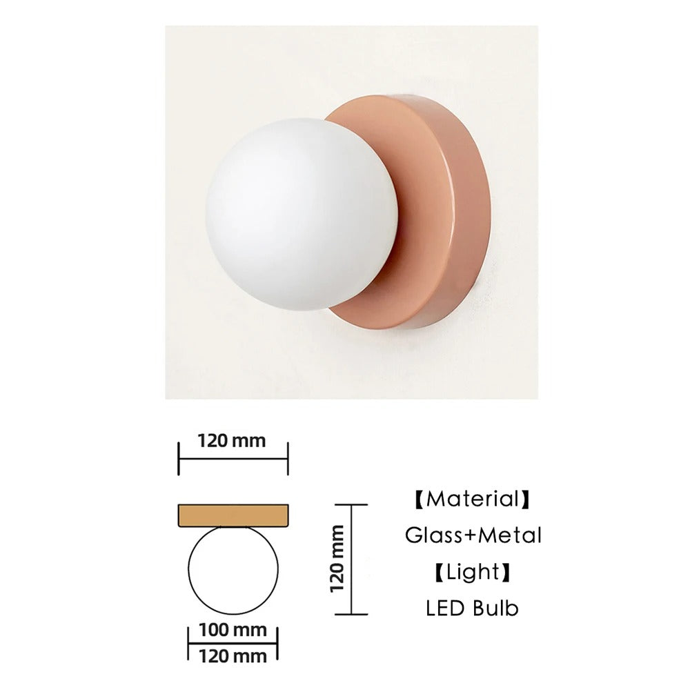 Sunna - Ronde Wandlamp met Glazen Bol Scandinavisch