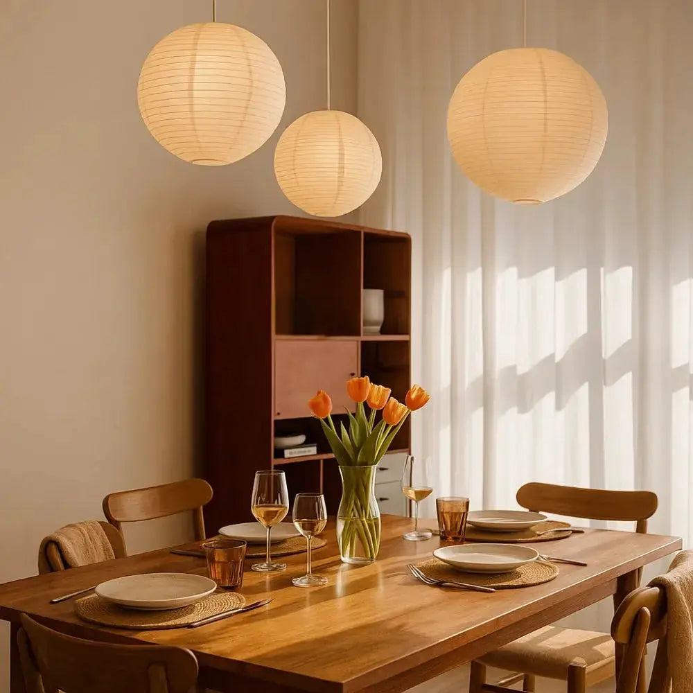 Glora - Japandi Rijstpapier Hanglamp (Bolvorm)