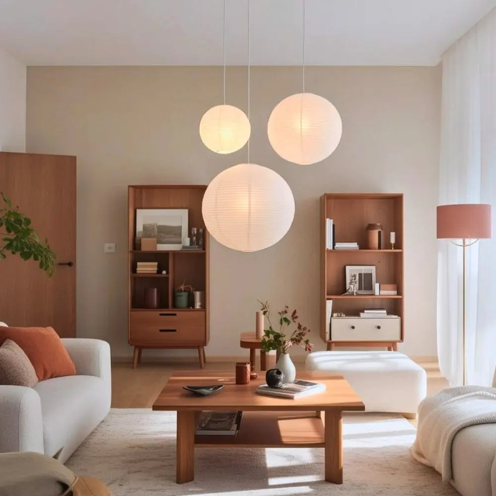 Glora - Japandi Rijstpapier Hanglamp (Bolvorm)