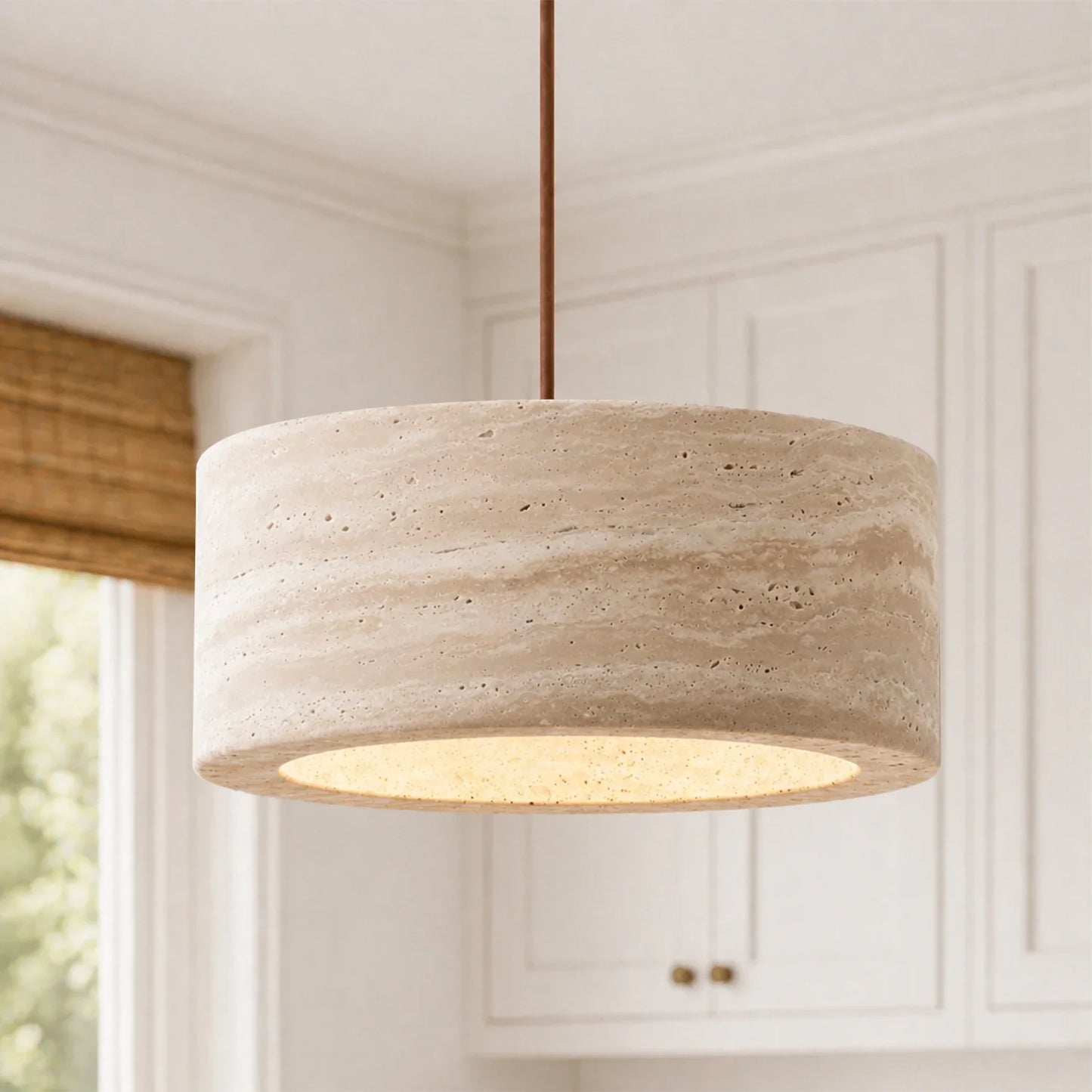 Terra - Travertijn Cilinder Ronde Hanglamp