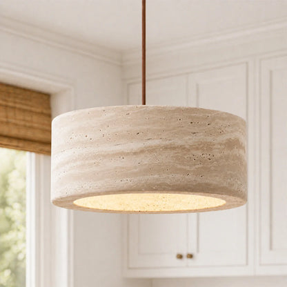 Terra - Travertijn Cilinder Ronde Hanglamp