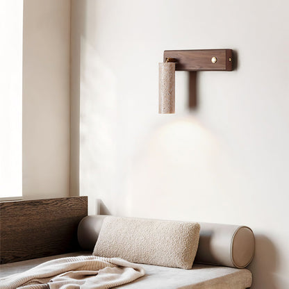 Tiva - Wandlamp Travertin Spot Verstelbaar Japandi