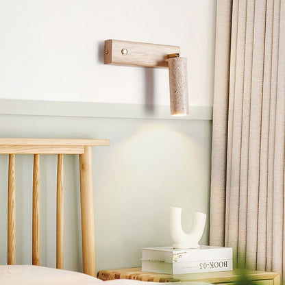 Tiva - Wandlamp Travertin Spot Verstelbaar Japandi