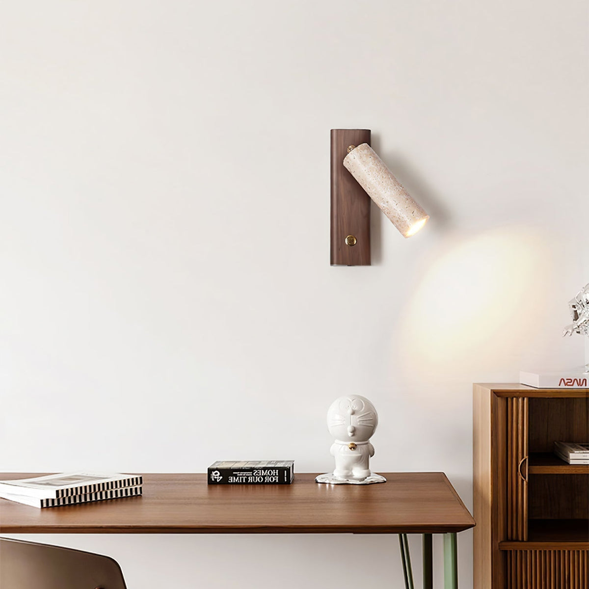 Tiva - Wandlamp Travertin Spot Verstelbaar Japandi